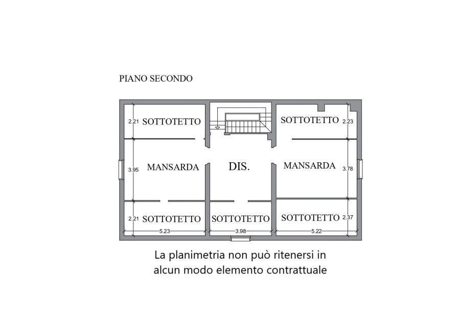 Planimetria quotata secondo piano