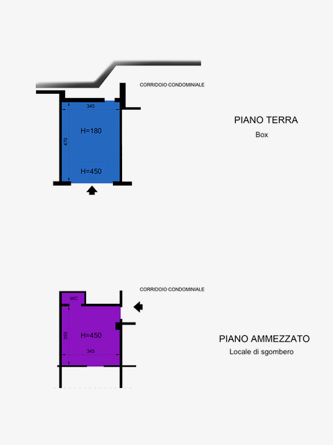 Planimetria box e locale di sgombero